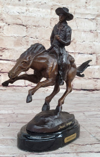 Frederic Remington Arizona Cowboy on Horse Bronze Sculpture