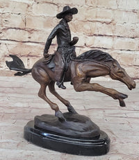 Frederic Remington Arizona Cowboy on Horse Bronze Sculpture