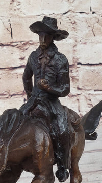 Frederic Remington Arizona Cowboy on Horse Bronze Sculpture