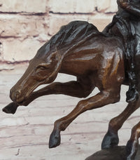 Frederic Remington Arizona Cowboy on Horse Bronze Sculpture