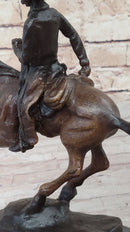 Frederic Remington Arizona Cowboy on Horse Bronze Sculpture