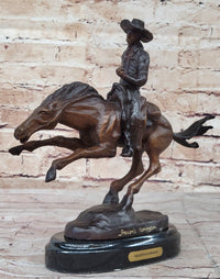 Frederic Remington Arizona Cowboy on Horse Bronze Sculpture