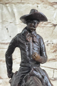 RANGER by Frederic Remington Cowboy on Horseback Bronze Sculpture Statue Country Western Art 9" x 8"