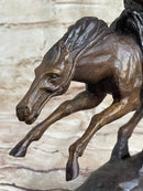 RANGER by Frederic Remington Cowboy on Horseback Bronze Sculpture Statue Country Western Art 9" x 8"