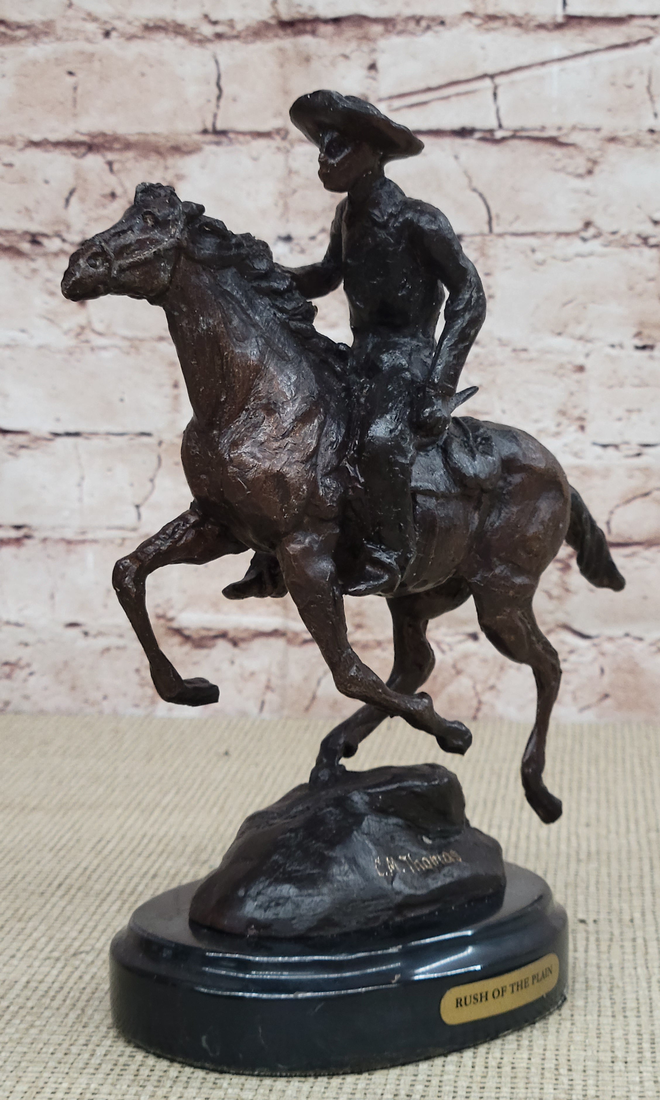 Thomas Trooper Bronze Sculpture Man Riding Horse SALE