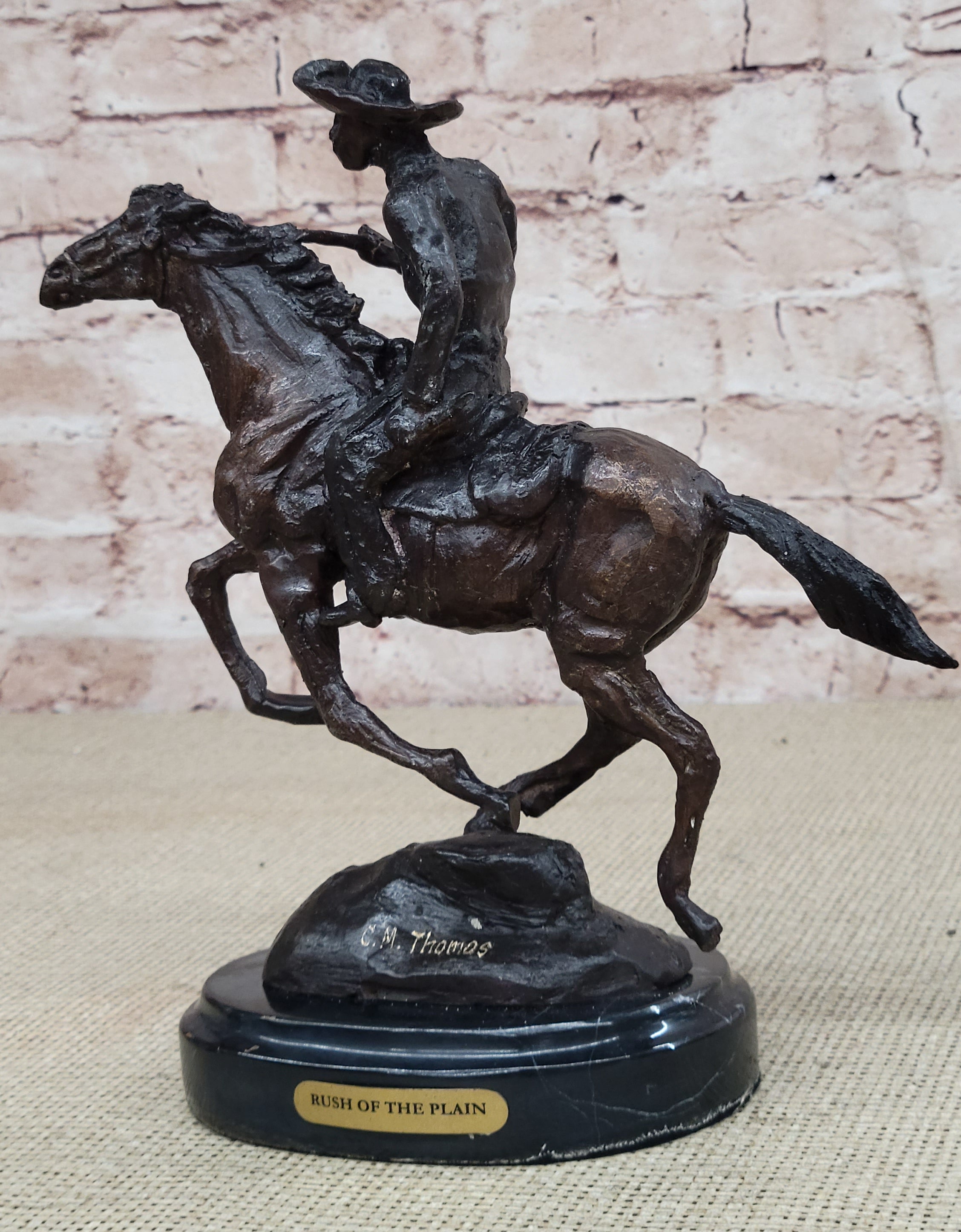 Thomas Trooper Bronze Sculpture Man Riding Horse SALE