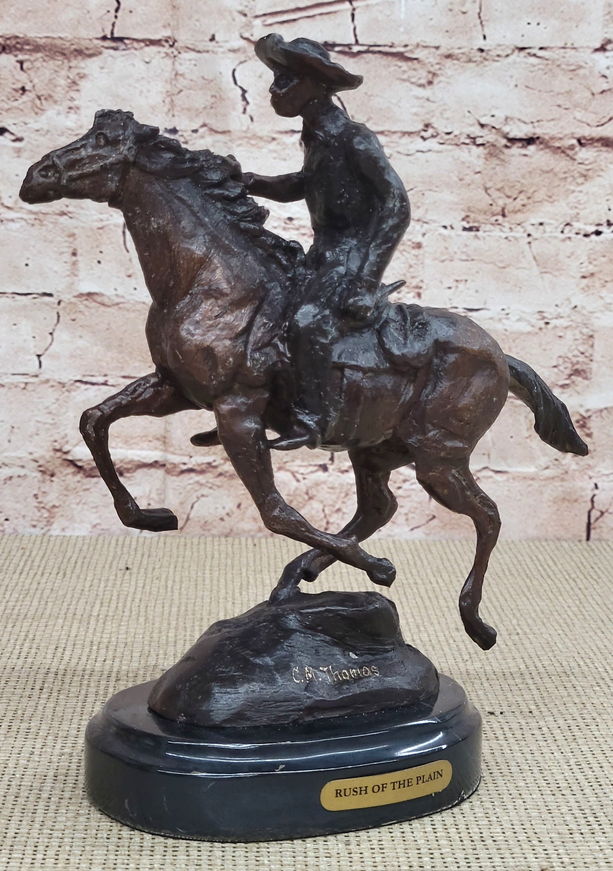 Thomas Trooper Bronze Sculpture Man Riding Horse SALE