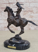 WAR Western Bronze Sculpture Native American Horseback 9" x 8"