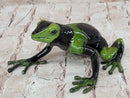 Green & Black Poison Dart Tree Frog Bronze Metal Signed & Numbered