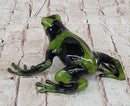Green & Black Poison Dart Tree Frog Bronze Metal Signed & Numbered