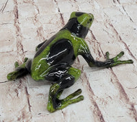 Green & Black Poison Dart Tree Frog Bronze Metal Signed & Numbered