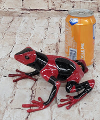 Red & Black Poison Dart Tree Frog Sculpture Figurine Signed Original Numbered Collectible
