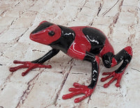 Red & Black Poison Dart Tree Frog Sculpture Figurine Signed Original Numbered Collectible