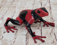 Red & Black Poison Dart Tree Frog Sculpture Figurine Signed Original Numbered Collectible