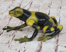 Yellow & Black Poison Dart Tree Frog Bronze Metal Sculpture Signed