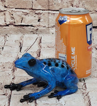 Blue Poison Dart Tree Frog Bronze Metal Sculpture Signed Art