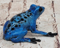 Blue Poison Dart Tree Frog Bronze Metal Sculpture Signed Art