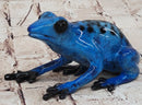 Blue Poison Dart Tree Frog Bronze Metal Sculpture Signed Art