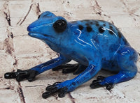 Blue Poison Dart Tree Frog Bronze Metal Sculpture Signed Art