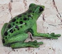 Bronze Green Tree Frog Sculpture Signed Original Art Numbered