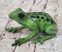 Bronze Green Tree Frog Sculpture Signed Original Art Numbered