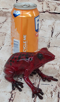 Red & Black Poison Dart Tree Frog Bronze Sculpture Signed & Numbered