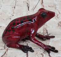 Red & Black Poison Dart Tree Frog Bronze Sculpture Signed & Numbered