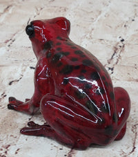 Red & Black Poison Dart Tree Frog Bronze Sculpture Signed & Numbered