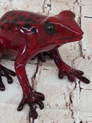 Red & Black Poison Dart Tree Frog Bronze Sculpture Signed & Numbered