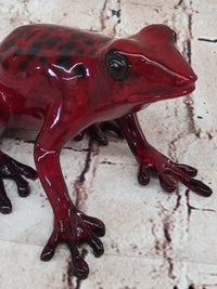 Red & Black Poison Dart Tree Frog Bronze Sculpture Signed & Numbered