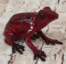 Red & Black Poison Dart Tree Frog Bronze Sculpture Signed & Numbered