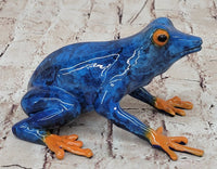Bronze Blue & Orange Poison Dart Tree Frog Sculpture