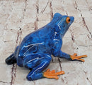 Bronze Blue & Orange Poison Dart Tree Frog Sculpture