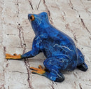 Bronze Blue & Orange Poison Dart Tree Frog Sculpture