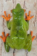 Bronze Metal Green & Orange Poison Dart Tree Frog Sculpture