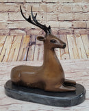 Reindeer Caribou Deer Elk Bronze Sculpture Signed 9.5" x 8.5"