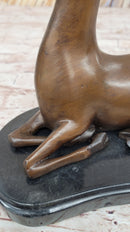 Reindeer Caribou Deer Elk Bronze Sculpture Signed 9.5" x 8.5"