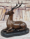 Reindeer Caribou Deer Elk Bronze Sculpture Signed 9.5" x 8.5"