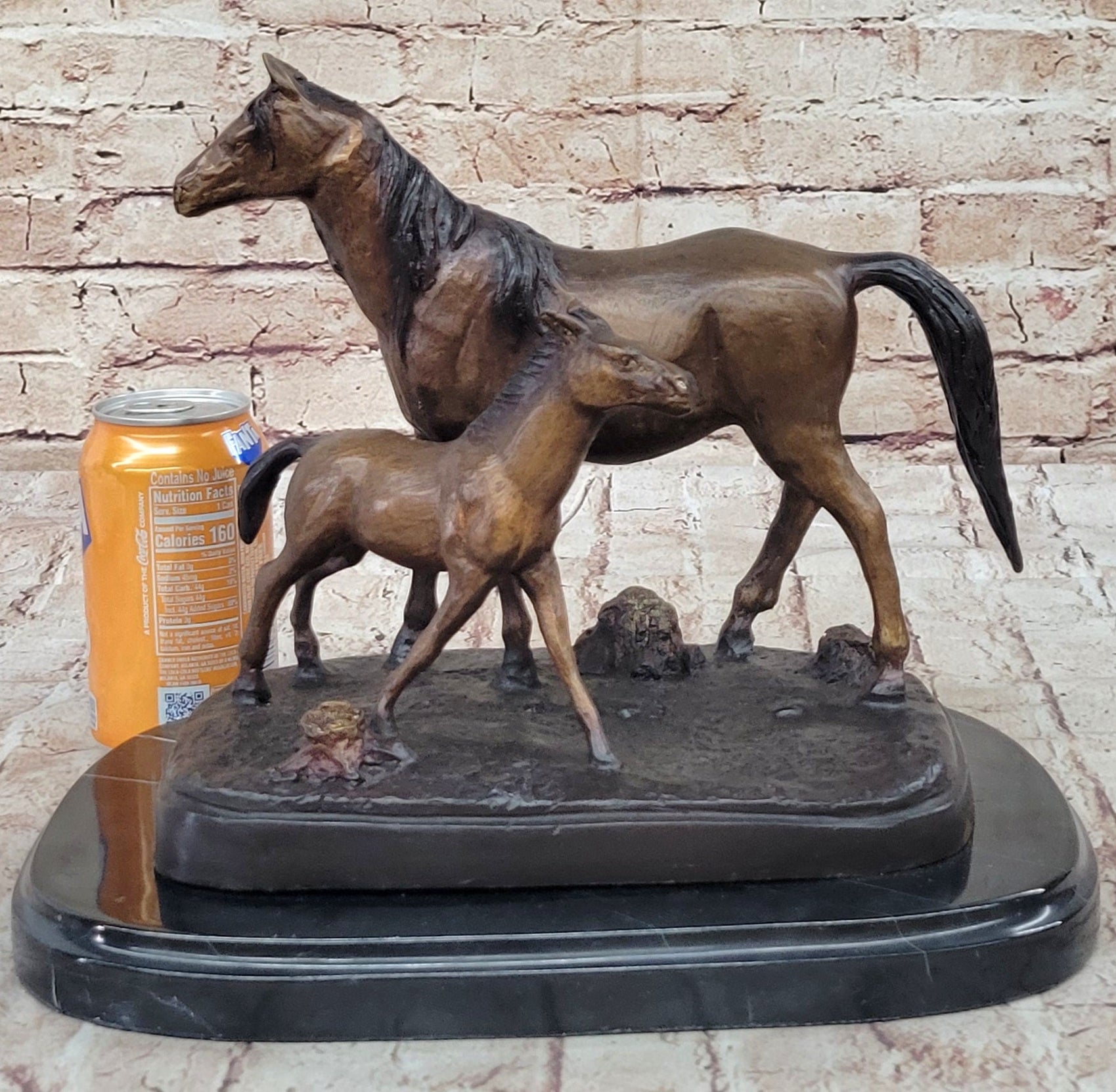 Bronze Sculpture Mare & Baby Horse Stallion Moigniez