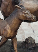 Bronze Sculpture Mare & Baby Horse Stallion Moigniez