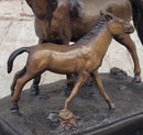 Bronze Sculpture Mare & Baby Horse Stallion Moigniez