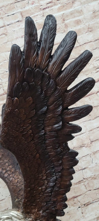 American Bald Eagle Bronze Sculpture 33" x 19" Marble Base