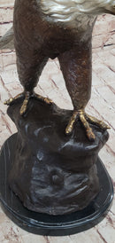American Bald Eagle Bronze Sculpture 33" x 19" Marble Base