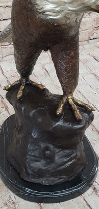 American Bald Eagle Bronze Sculpture 33" x 19" Marble Base