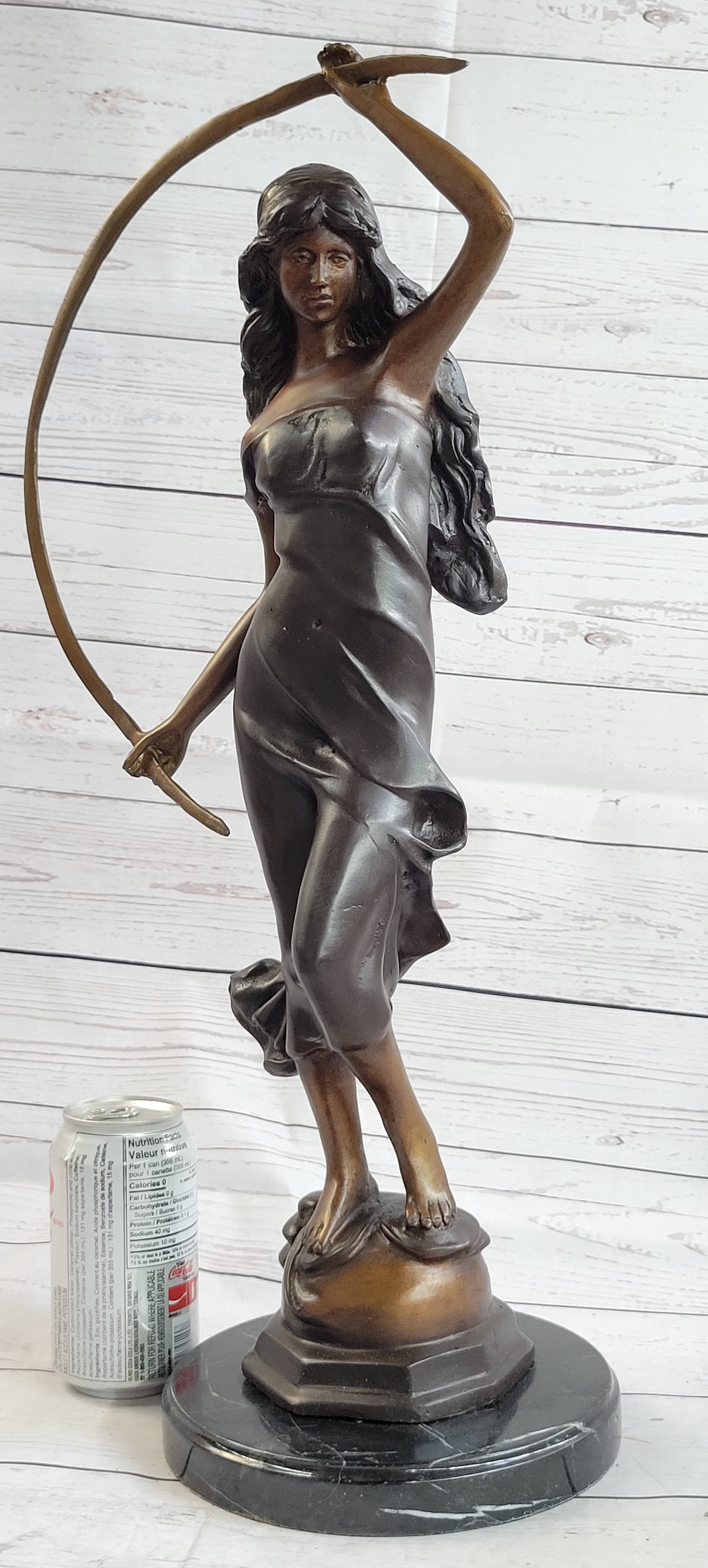 Girl with Thyrsus Art Deco Bronze Sculpture 23" x 12"