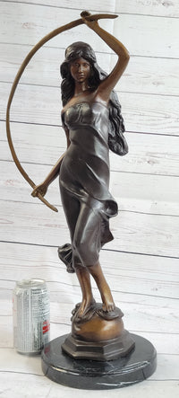 Girl with Thyrsus Art Deco Bronze Sculpture 23" x 12"