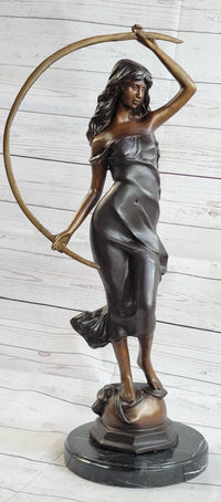 Girl with Thyrsus Art Deco Bronze Sculpture 23" x 12"