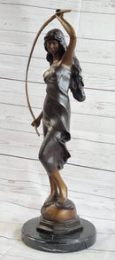 Girl with Thyrsus Art Deco Bronze Sculpture 23" x 12"