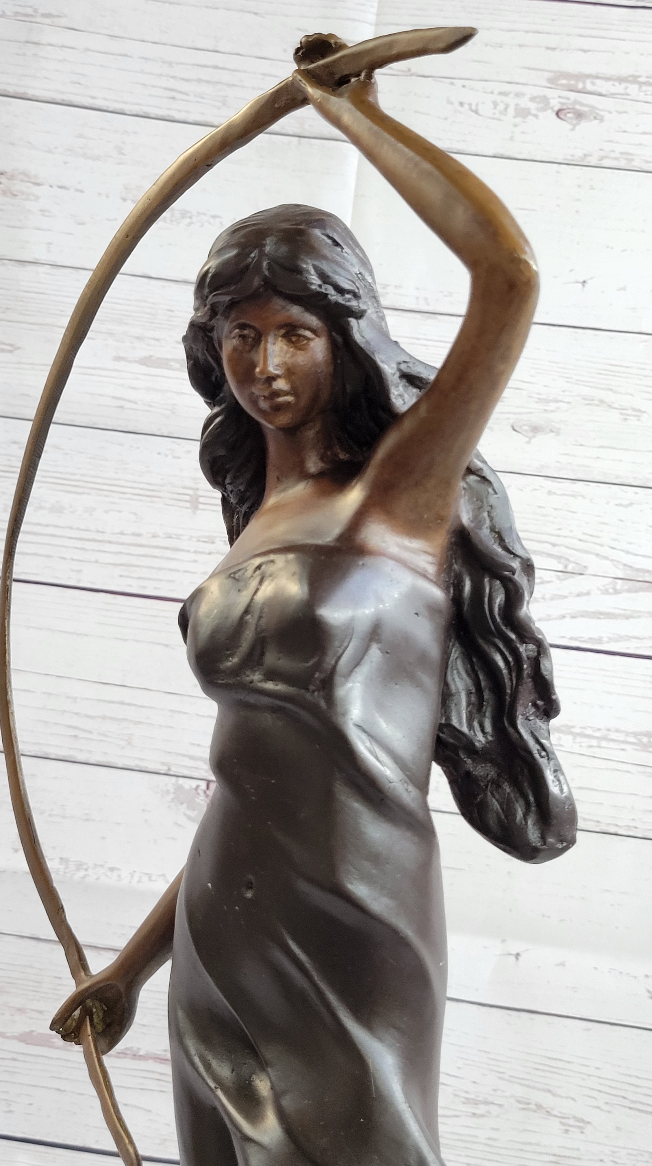 Girl with Thyrsus Art Deco Bronze Sculpture 23" x 12"