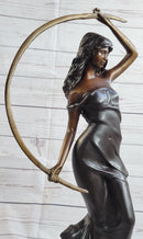 Girl with Thyrsus Art Deco Bronze Sculpture 23" x 12"